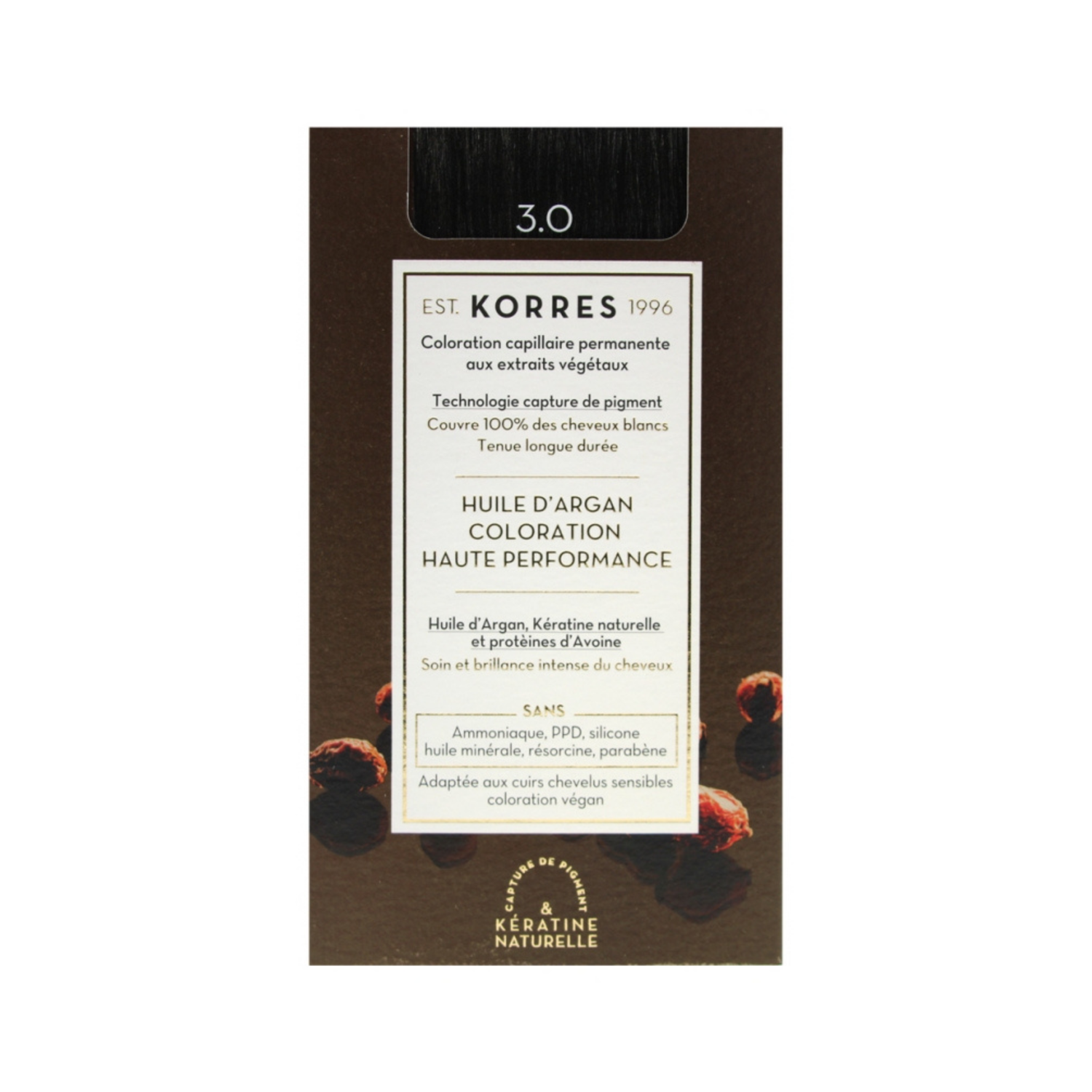 Argan Oil Advanced Colorant 3.0/ Боя за коса с арганово масло - 3.0 Тъмнокафяво